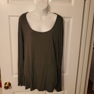 Gray Long Sleeve Scoop Neck - Max Studio